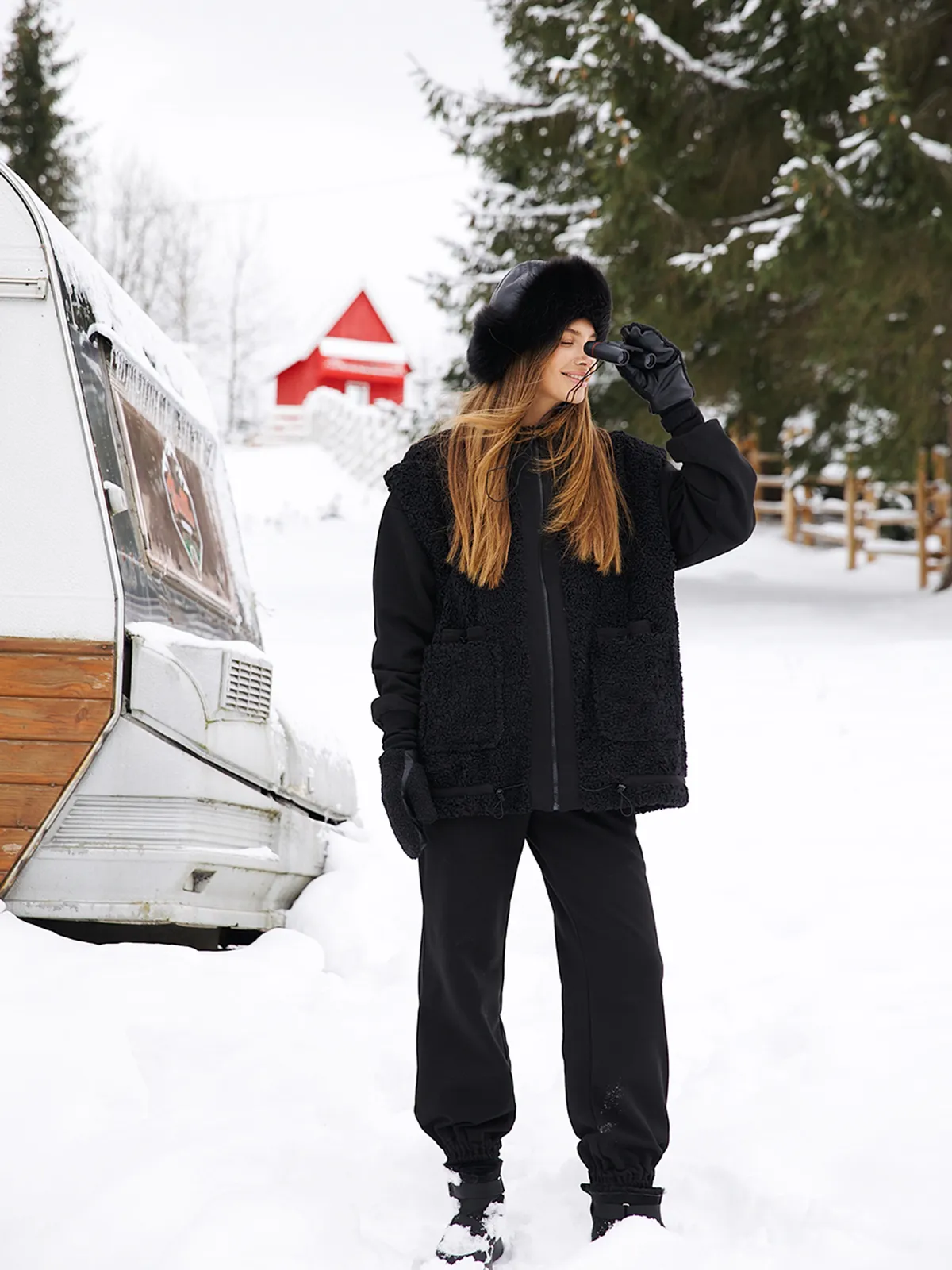 JACKET FLUFFY BLACK