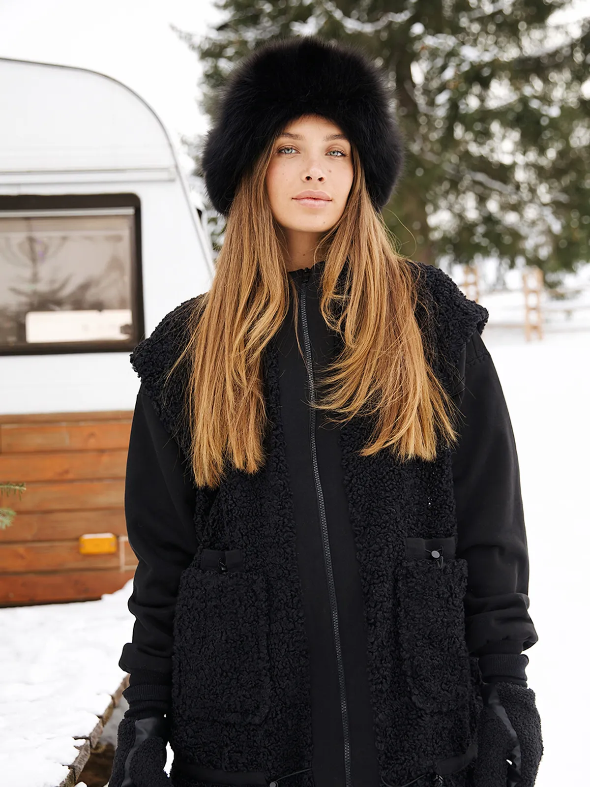 JACKET FLUFFY BLACK