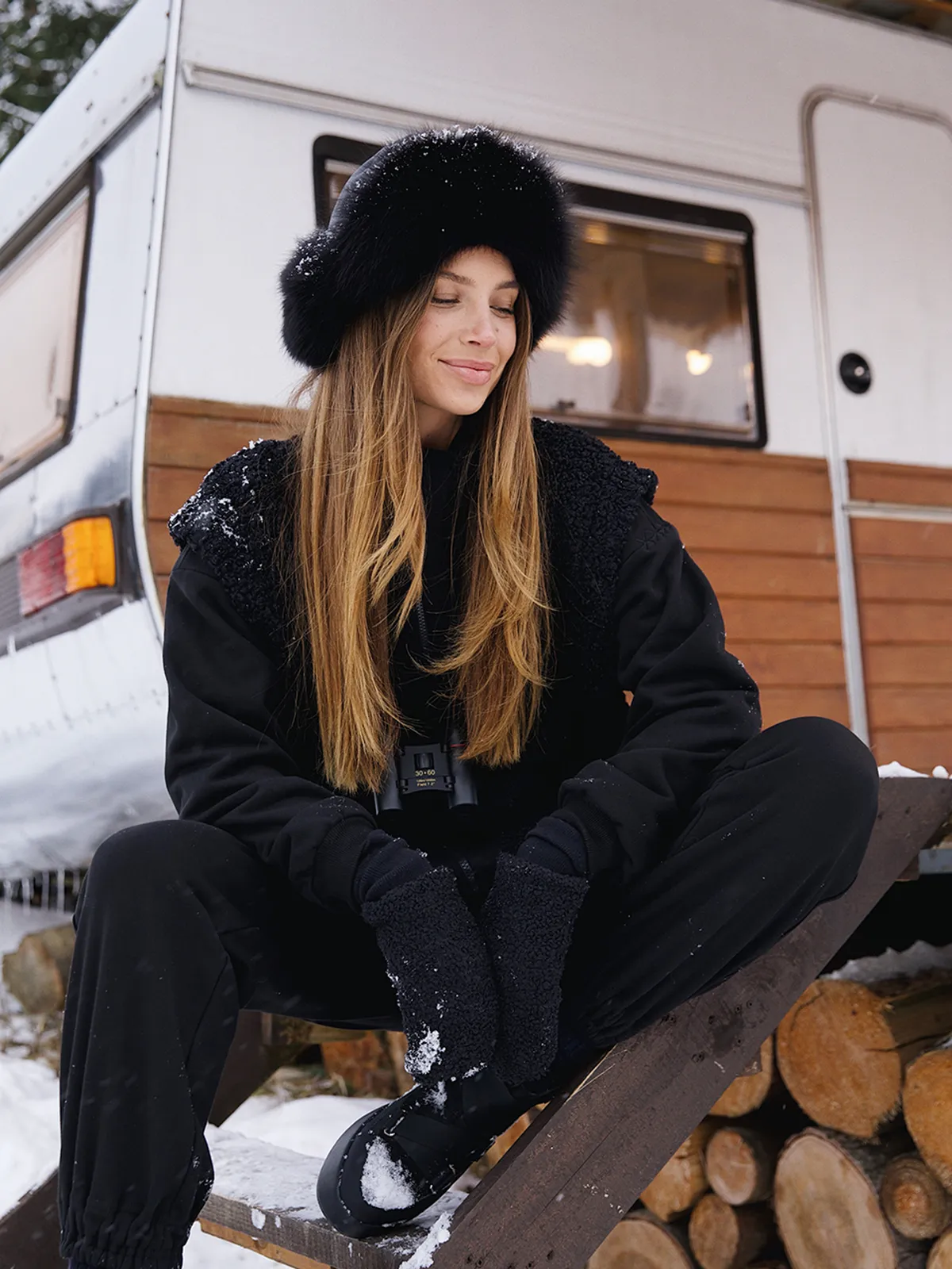 JACKET FLUFFY BLACK